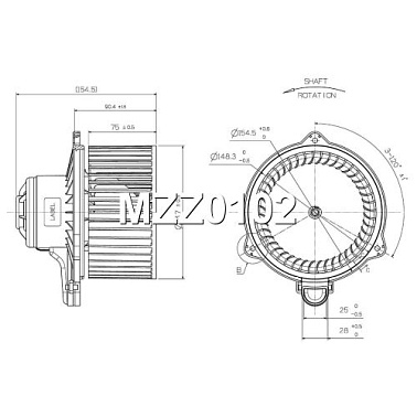 Мотор печки c крыльчаткой KRAUF MZZ0102YD